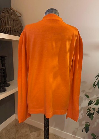 Turuncu Yüksek Yakalı Kadın Sweatshirt - Görsel 7