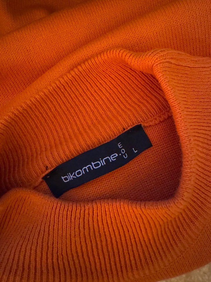 Turuncu Yüksek Yakalı Kadın Sweatshirt - Görsel 5