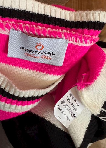 Renkli Çizgili Örgü Kadın Kazak - Görsel 7