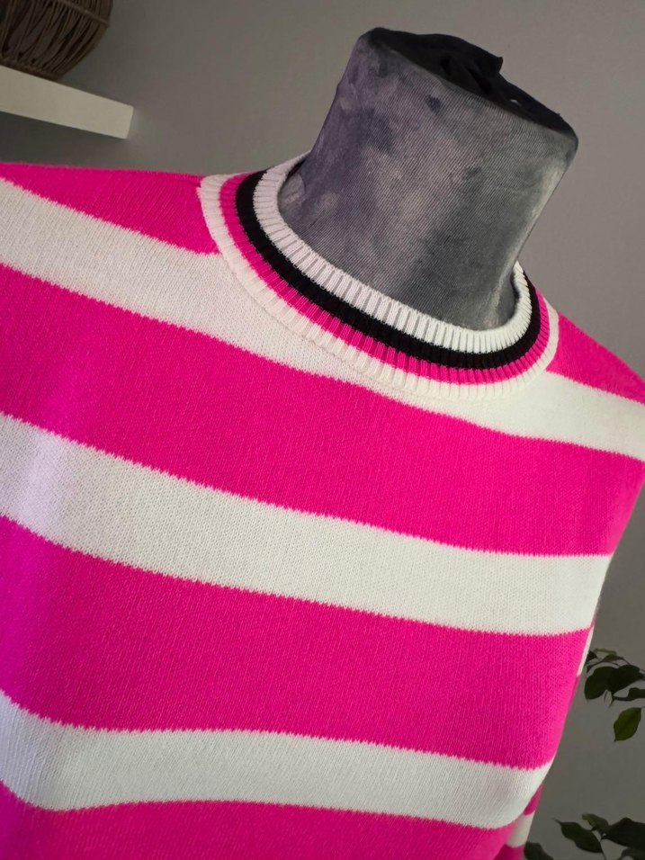 Renkli Çizgili Örgü Kadın Kazak - Görsel 2