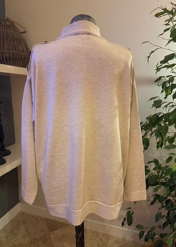 Bej Renkli Yüksek Yakalı Kadın Triko Kazak - Görsel 7