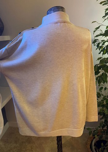 Bej Renkli Yüksek Yakalı Kadın Triko Kazak - Görsel 2