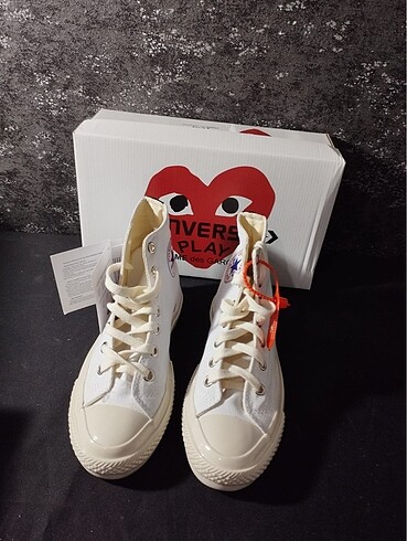 38 Beden Converse x Comme Des Garcons Beyaz