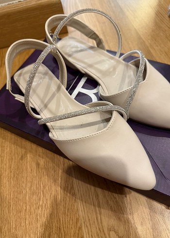38 Beden Pudra Stiletto Babet Abiye Ayakkabı 38 Numara