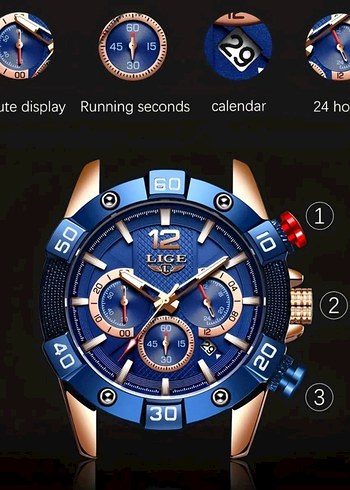 SIFIR KUTUSUNDA, ORJİNAL LİGE KRONOGRAF KOL SAATİ - Görsel 11