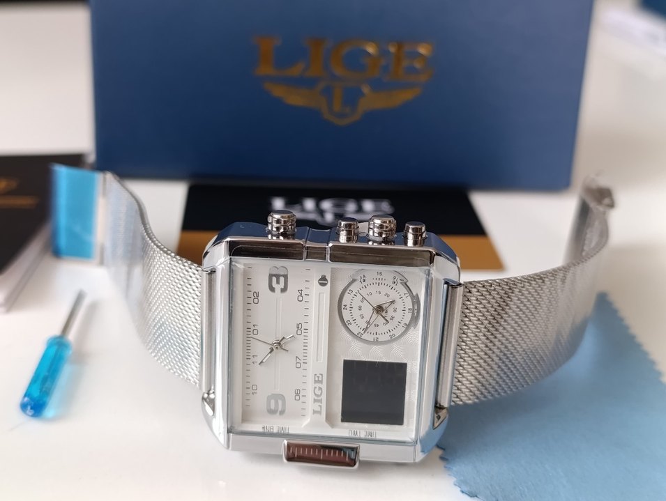 SIFIR KUTUSUNDA, ORJİNAL LİGE ANALOG ve DİJİTAL KOL SAATİ - Görsel 3