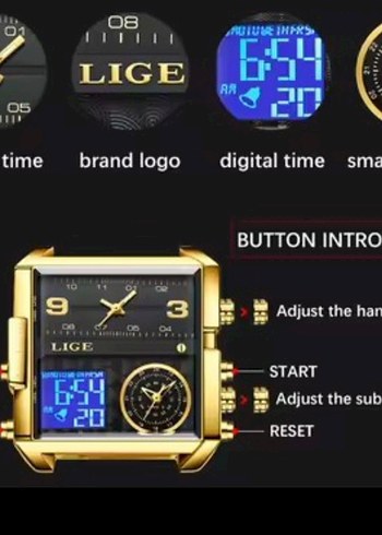 SIFIR KUTUSUNDA, ORJİNAL LİGE ANALOG ve DİJİTAL KOL SAATİ - Görsel 10