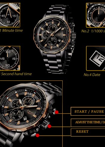 SIFIR KUTUSUNDA, ORJİNAL LİGE KRONOGRAF KOL SAATİ - Görsel 9