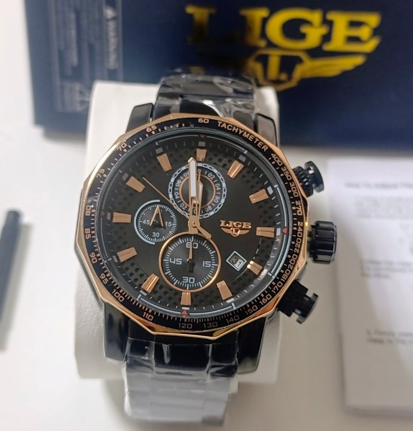 SIFIR KUTUSUNDA, ORJİNAL LİGE KRONOGRAF KOL SAATİ - Görsel 5