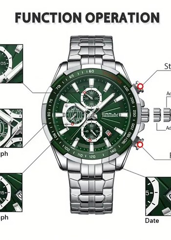 SIFIR KUTUSUNDA, ORJİNAL CRRJU KRONOGRAF KOL SAATİ - Görsel 10