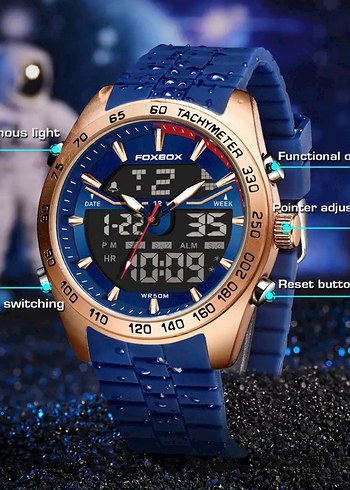 SIFIR KUTUSUNDA, ORJİNAL FOXBOX DİJİTAL ve ANALOG KOL SAATİ - Görsel 9
