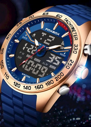 SIFIR KUTUSUNDA, ORJİNAL FOXBOX DİJİTAL ve ANALOG KOL SAATİ - Görsel 4