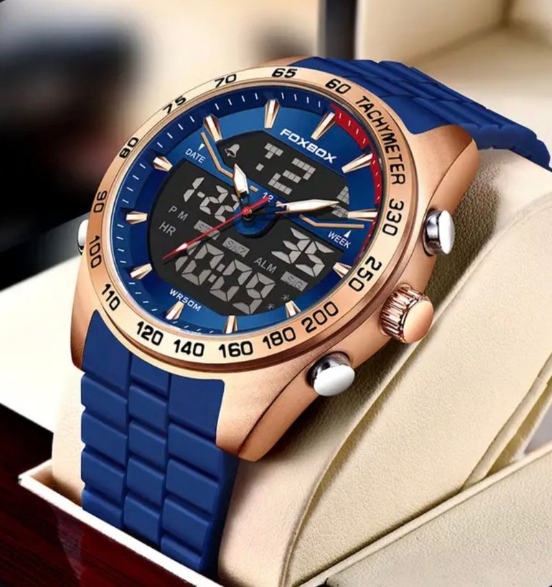 SIFIR KUTUSUNDA, ORJİNAL FOXBOX DİJİTAL ve ANALOG KOL SAATİ - Görsel 2