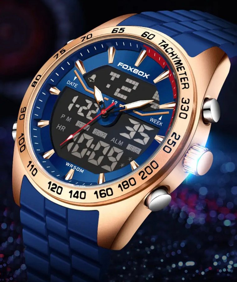 SIFIR KUTUSUNDA, ORJİNAL FOXBOX DİJİTAL ve ANALOG KOL SAATİ - Görsel 4