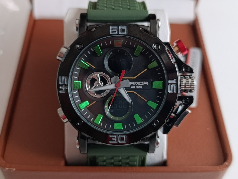 SIFIR KUTUSUNDA, ORJİNAL SANDA DİJİTAL ve ANALOG KOL SAATİ - Görsel 2