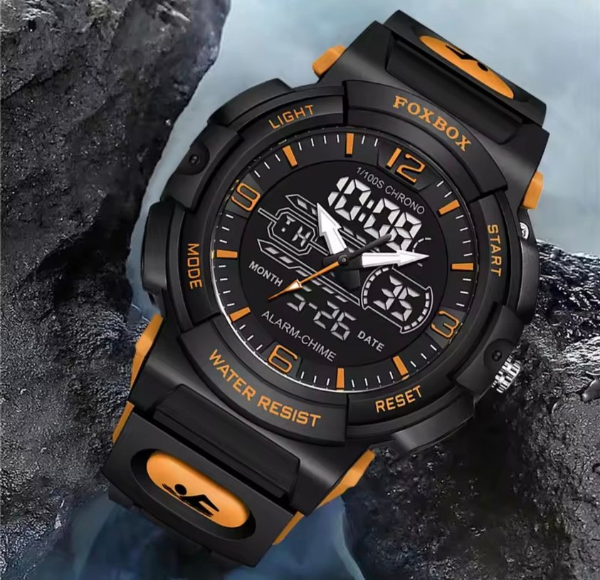 SIFIR KUTUSUNDA, ORJİNAL FOXBOX DİJİTAL ve ANALOG KOL SAATİ - Görsel 2