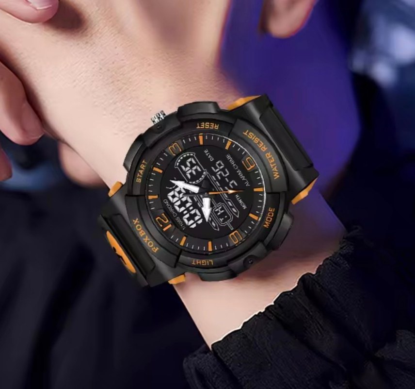 SIFIR KUTUSUNDA, ORJİNAL FOXBOX DİJİTAL ve ANALOG KOL SAATİ - Görsel 3