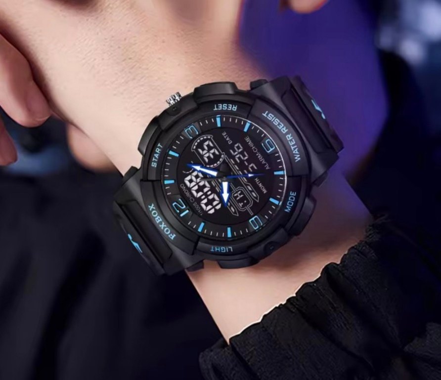 SIFIR KUTUSUNDA, ORJİNAL FOXBOX DİJİTAL ve ANALOG KOL SAATİ - Görsel 3