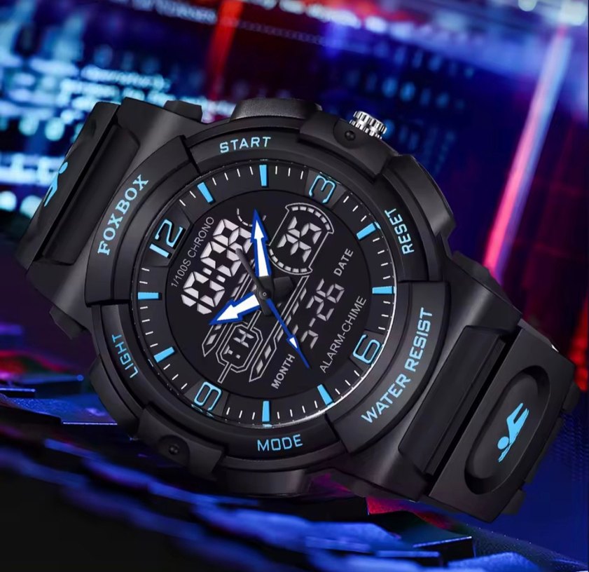 SIFIR KUTUSUNDA, ORJİNAL FOXBOX DİJİTAL ve ANALOG KOL SAATİ - Görsel 2