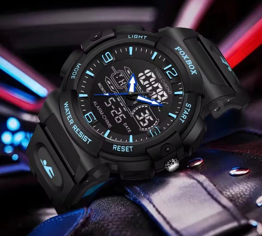 SIFIR KUTUSUNDA, ORJİNAL FOXBOX DİJİTAL ve ANALOG KOL SAATİ - Görsel 5