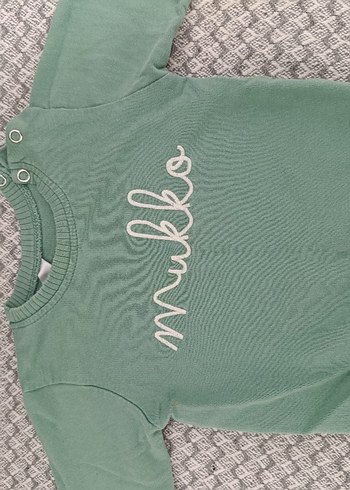 9-12 Ay Beden Erkek Çocuk Mavi Baskılı Triko Sweatshirt