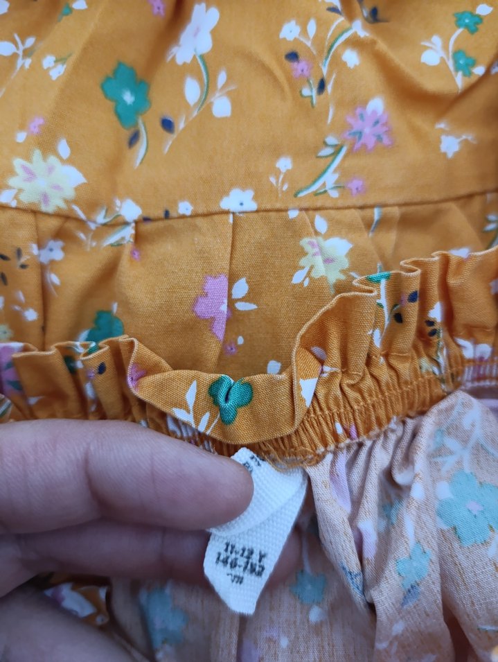 Sarı Çiçek Desenli etekli takım - Görsel 3