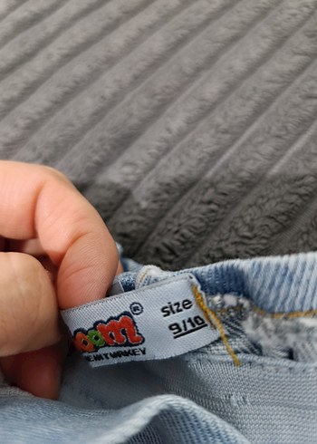 Nakışlı Düğmeli Mavi Mini Denim Etek - Görsel 4