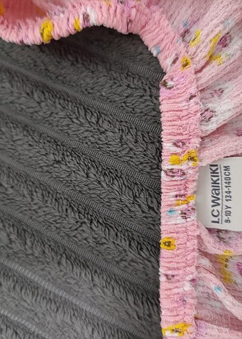 Pembe Çiçek Desenli kısa Kollu Rahat Elbise - Görsel 3