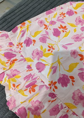 Pembe Desenli Fırfırlı Mini Etek - Görsel 2