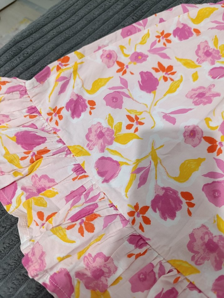 Pembe Desenli Fırfırlı Mini Etek - Görsel 2