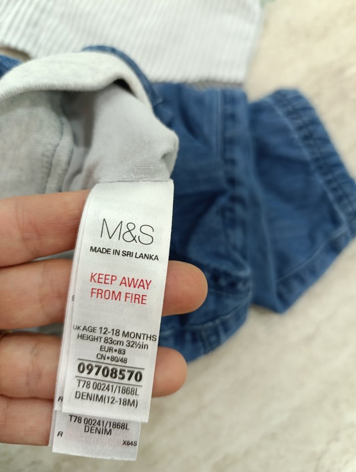 Erkek Bebek Gri Çizgili Kısa Kollu Gömlek ve Kot Pantolon - Görsel 3