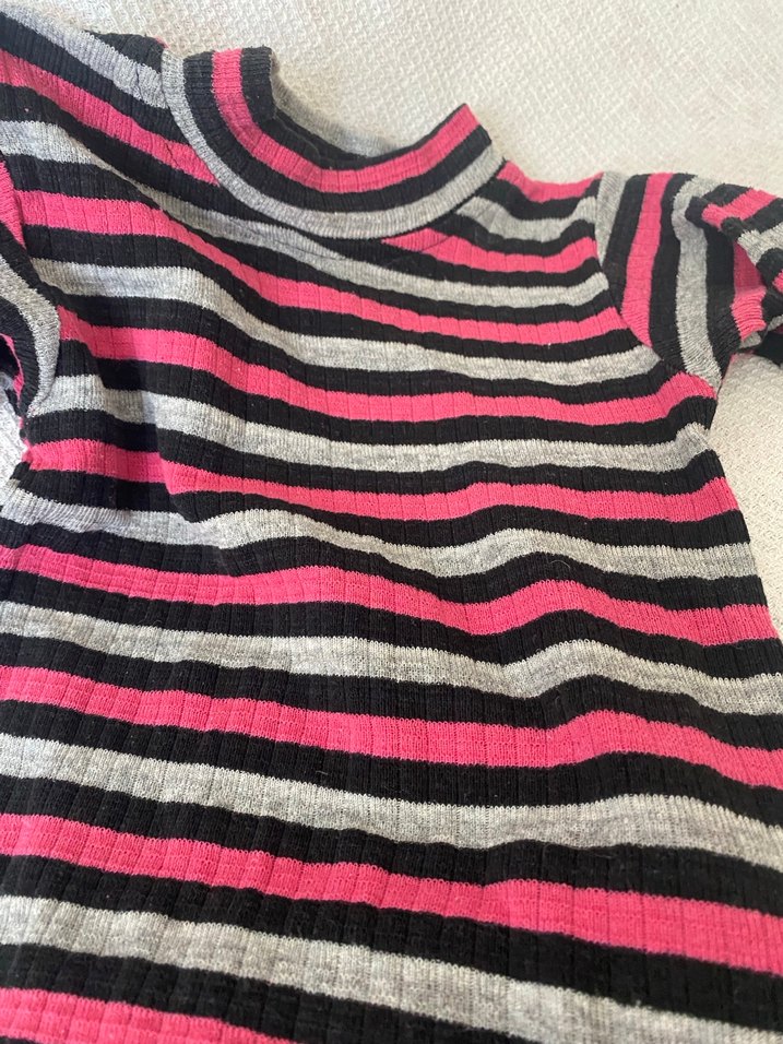 Kız Bebek Gri Baskılı Triko Takım - Görsel 2