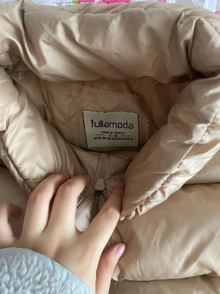 Fermuarlı bej Midi Kadın yelek - Görsel 2