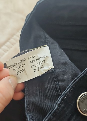 m Beden siyah Renk Mavi Siyah Düğmeli Denim Jean