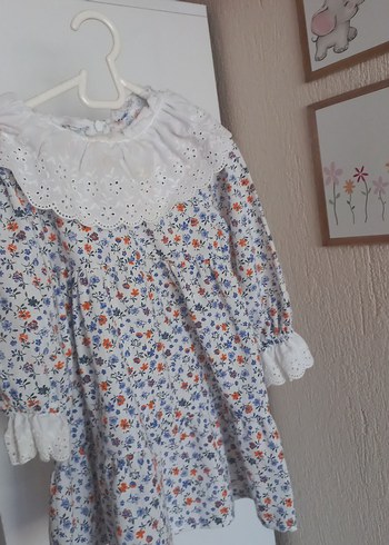LC Waikiki Kız Çocuk Beyaz Fırfırlı Elbise
