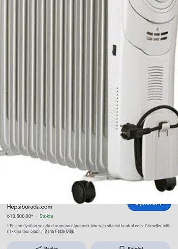 Beyaz Isıtıcı Radyatör Tekerlekli - Görsel 2
