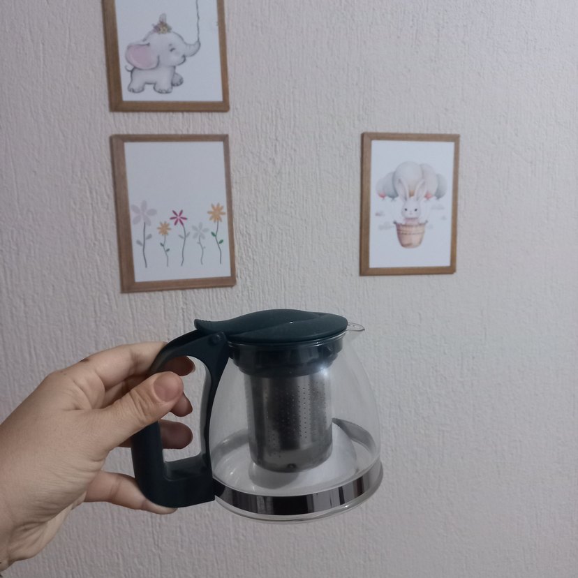 Gri Cam Demlik ve Çay Süzgeci - Görsel 2