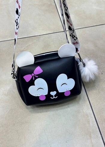 Kırmızı Baskılı Fermuarlı Kız Çanta - Görsel 2