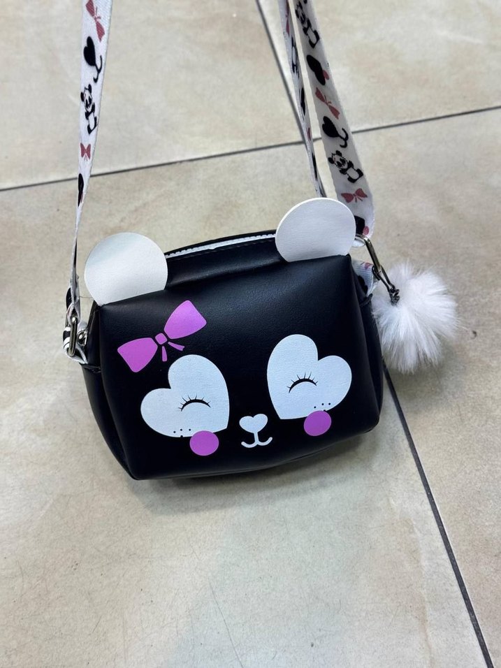 Kırmızı Baskılı Fermuarlı Kız Çanta - Görsel 2