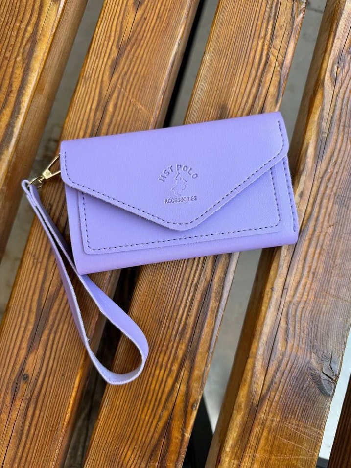 Çok Renkli Deri Bohem Clutch Cüzdan - Görsel 4