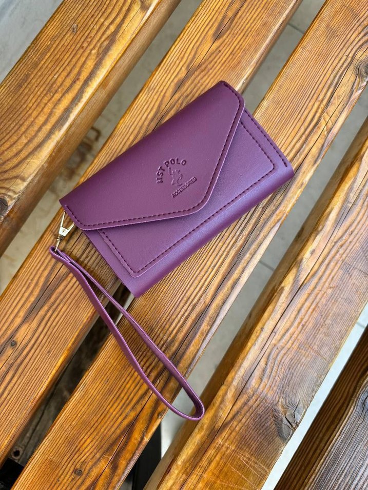 Çok Renkli Deri Bohem Clutch Cüzdan - Görsel 2