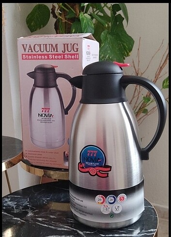  Beden gri Renk Çay kahve termosu 2 litre içi dışı çeliktir