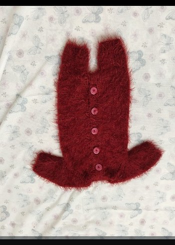 Bordo Kürklü Nakışlı Bohem