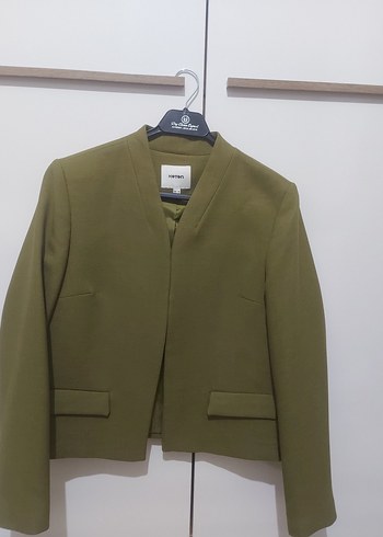 Kadın Haki Midi Blazer Ceket