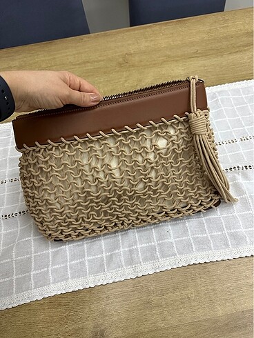  Beden camel Renk Zara clutch