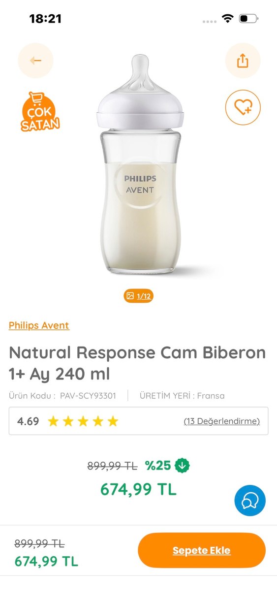 PHILIPS AVENT Bebek Biberonu 240 ml - Görsel 2