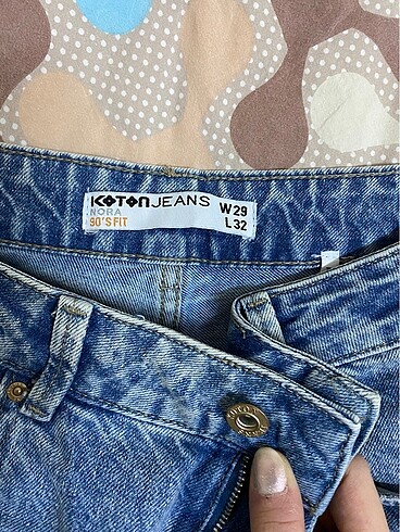 29 Beden mavi Renk Koton yüksek bel wide leg jeans
