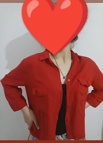 m Beden Kırmızı bluz gömlek 