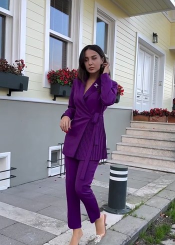 Diğer Diger Mor Kadın Uzun Kollu Takım Elbise