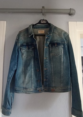 Düğmeli Mavi Kadın Denim Ceket